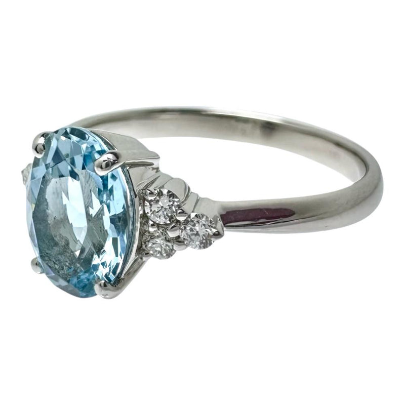メイプル　アクアマリン　Pt750プラチナリング12号 12号 アクアマリン 0.98ct ダイヤモンド 計0.10ct リング・指輪 Pt950