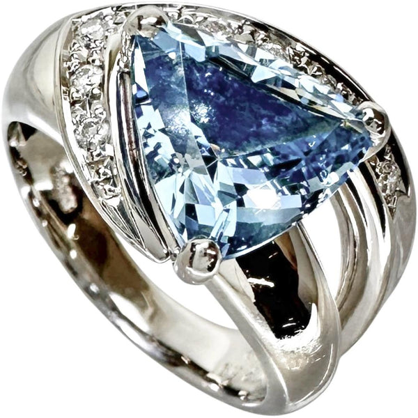 【美品】✨pt900アクアマリン1.76ctリング 11.5号 アクアマリン(サンタマリアカラー) 2.59ct ダイヤモンド 0.12ct