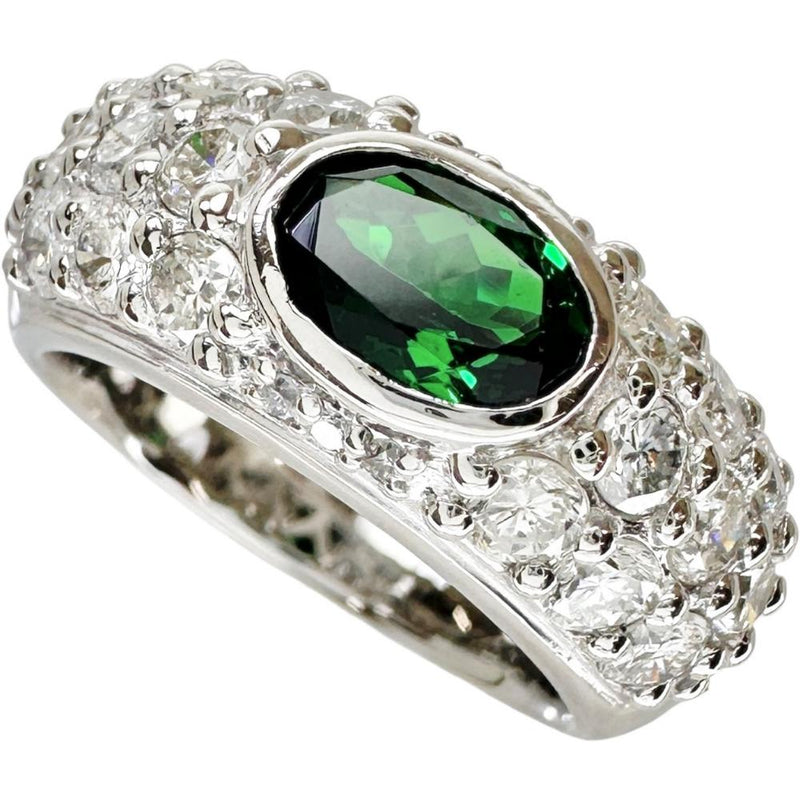 13号 グリーングロシュラーガーネット 1.18ct ダイヤモンド 1.75ct
