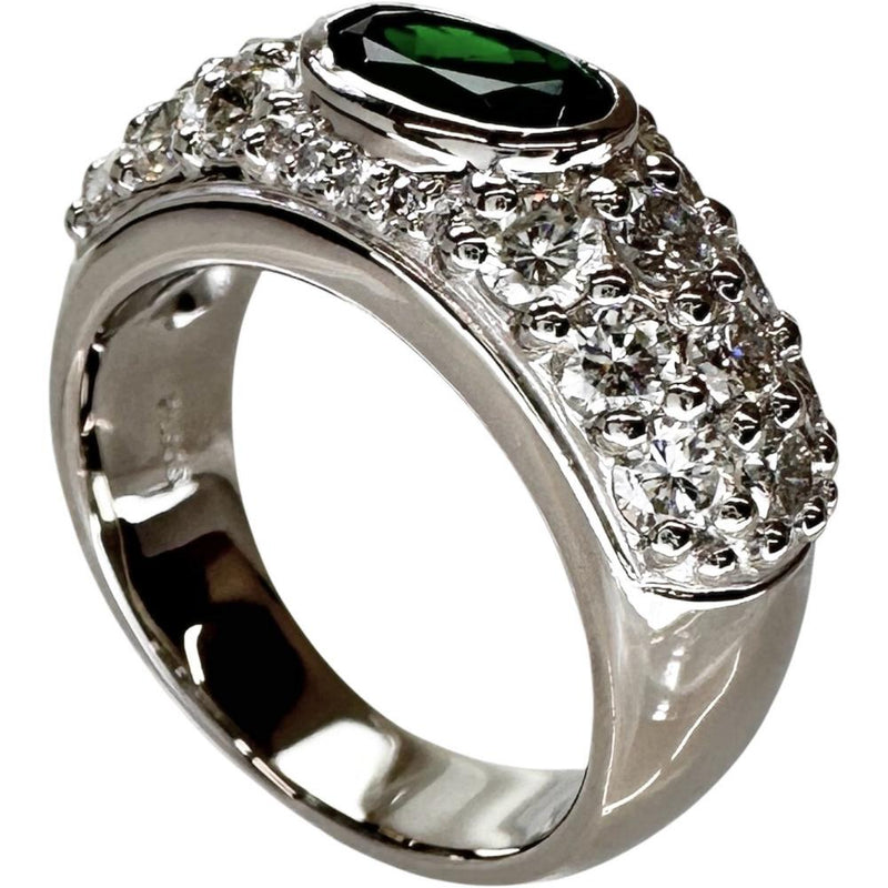 13号 グリーングロシュラーガーネット 1.18ct ダイヤモンド 1.75ct