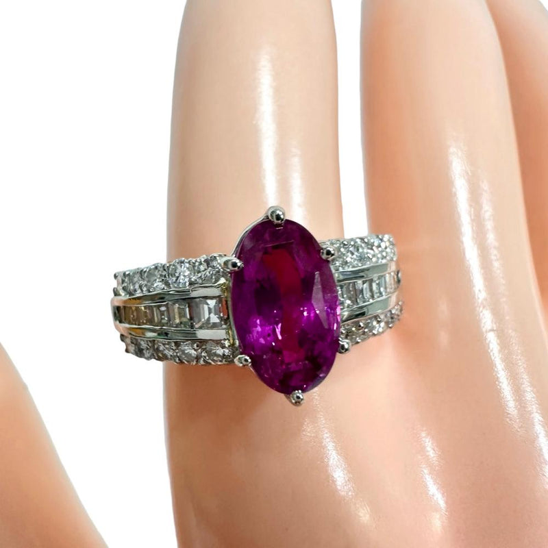 13号 スリランカ産ピンクサファイア 2.454ct ダイヤモンド 計0.80ct