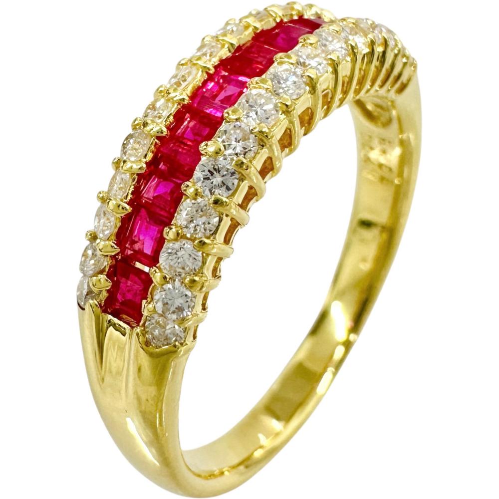 18号 ルビー 0.68ct ダイヤモンド 0.41ct リング・指輪 K18ゴールド 18