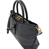 【LOUIS VUITTON/ルイ・ヴィトン】 トリアノンMM M46487 モノグラムアンプラント ハンドバッグ レザー ブラック＆ネイビー/ゴールド金具 レディース【中古】【真子質店】【BL】




【TKSD】