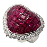 Size 13 Heart Ruby (Mystery Setting) 4.90ct Diamond Total 0.40ct Ring K18WG White Gold 18k 8.5g Ladies
【Used】【Makoto Shichiten】【NN】

【ISTMo】