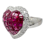 Size 13 Heart Ruby (Mystery Setting) 4.90ct Diamond Total 0.40ct Ring K18WG White Gold 18k 8.5g Ladies
【Used】【Makoto Shichiten】【NN】

【ISTMo】
