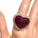 Size 13 Heart Ruby (Mystery Setting) 4.90ct Diamond Total 0.40ct Ring K18WG White Gold 18k 8.5g Ladies
【Used】【Makoto Shichiten】【NN】

【ISTMo】