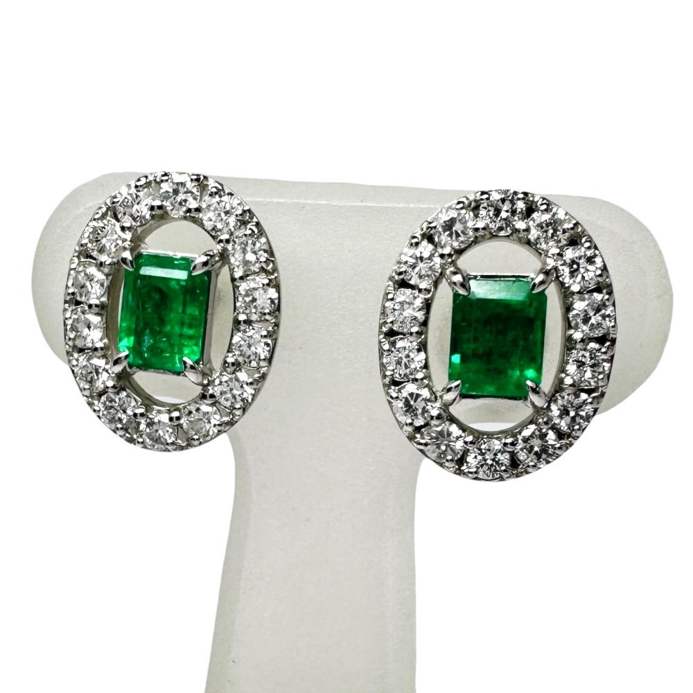 エメラルド 0.53/0.47ct ダイヤモンド 計0.43×2ct ピアス Pt900