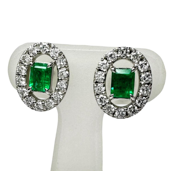 エメラルド 0.53/0.47ct ダイヤモンド 計0.43×2ct ピアス Pt900