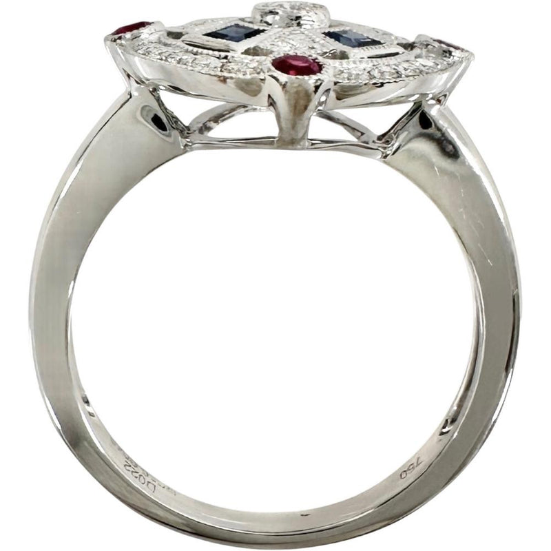 13号 ダイヤモンド 0.22ct サファイア 0.40ct ルビー 0.15ct リング