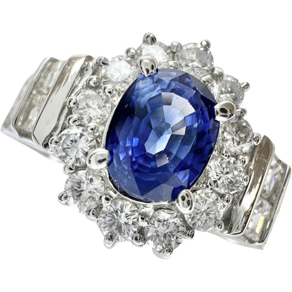断*読様 Shihara Lab Revive Ring 188 Pt900 Size 12 Sapphire 0.89ct Diamond 0.63ct Ring Pt900 Platinum 5.4g
