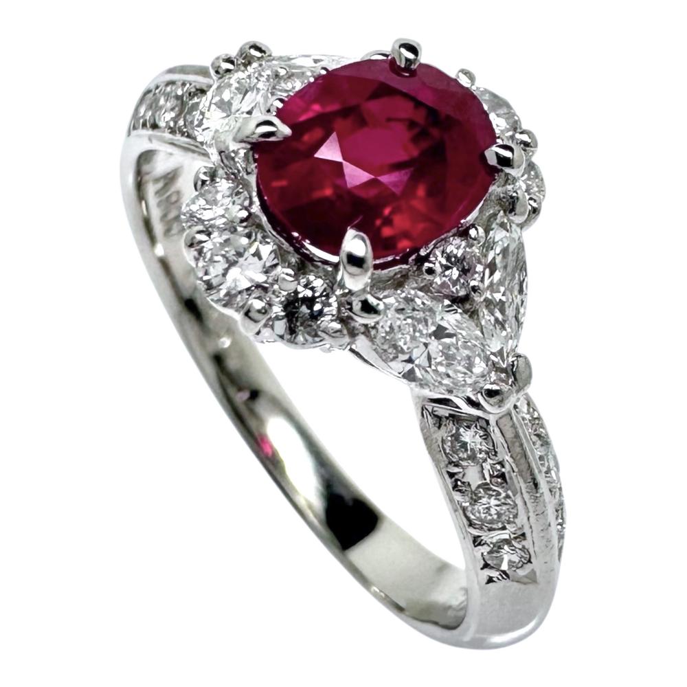 11号 ルビー 0.806ct ダイヤモンド 計0.52ct リング・指輪 Pt900