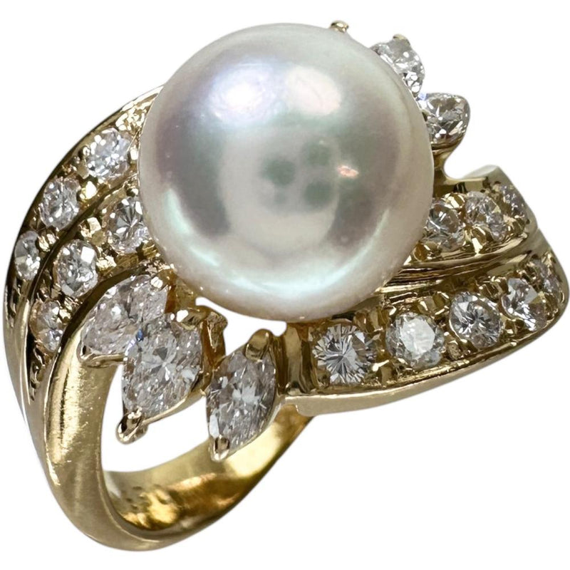 10号【TASAKI/タサキ】 アコヤパール8.6mm ダイヤモンド 0.53ct リング