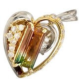 Bicolor Tourmaline 1.90 ct Diamond 0.29ct Pendant Top Pt900 Platinum/K18 Gold 18K 8.0g Ladies
[Used] [Makoto Shichiten] [NN]

[IIxx]