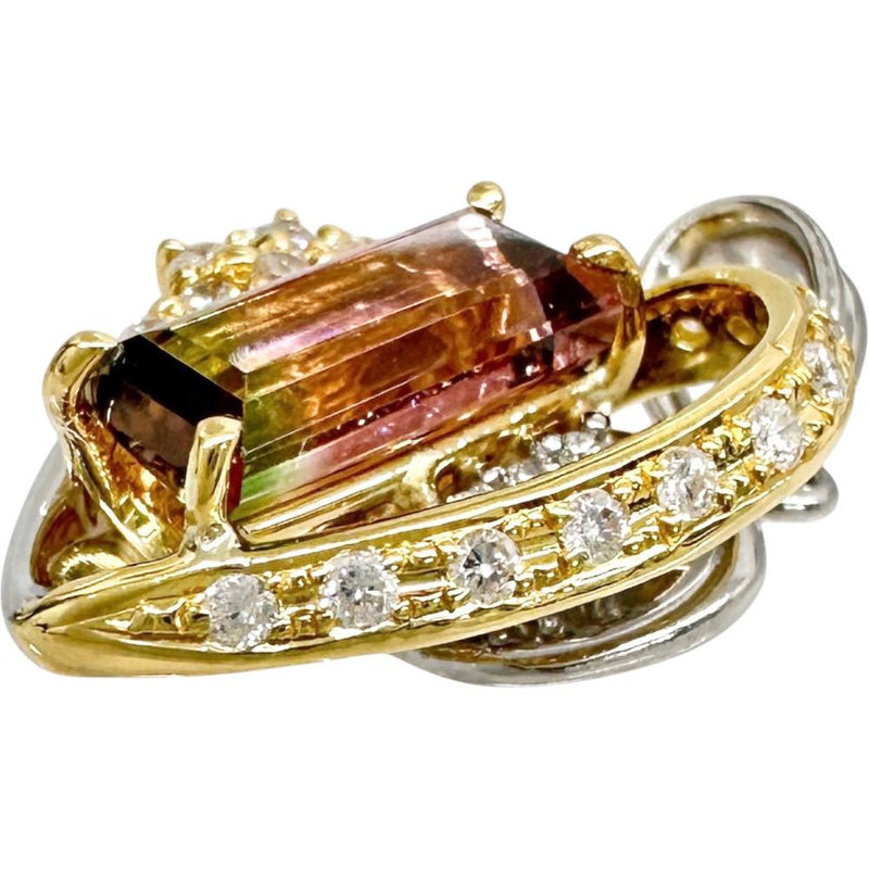 バイカラートルマリン 1.90 ct ダイヤモンド 0.29ct ペンダントトップ