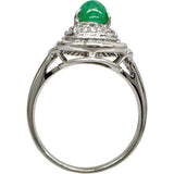 Size 11.5 Cabochon Emerald 1.15ct Diamond 0.43ct Ring Pt900 Platinum 5.4g Ladies
【Used】【Makoto Shichiten】【NN】

【MoMox】