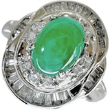 Size 11.5 Cabochon Emerald 1.15ct Diamond 0.43ct Ring Pt900 Platinum 5.4g Ladies
【Used】【Makoto Shichiten】【NN】

【MoMox】