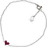 【STAR JEWELRY】 Heart Mystery Setting Ruby 0.15ct Bracelet K18WG White Gold 18K 0.9g 17.5cm Ladies