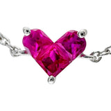 【STAR JEWELRY】 Heart Mystery Setting Ruby 0.15ct Bracelet K18WG White Gold 18K 0.9g 17.5cm Ladies