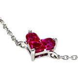 【STAR JEWELRY】 Heart Mystery Setting Ruby 0.15ct Bracelet K18WG White Gold 18K 0.9g 17.5cm Ladies
