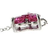【STAR JEWELRY】 Heart Mystery Setting Ruby 0.15ct Bracelet K18WG White Gold 18K 0.9g 17.5cm Ladies