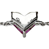 【STAR JEWELRY】 Heart Mystery Setting Ruby 0.15ct Bracelet K18WG White Gold 18K 0.9g 17.5cm Ladies