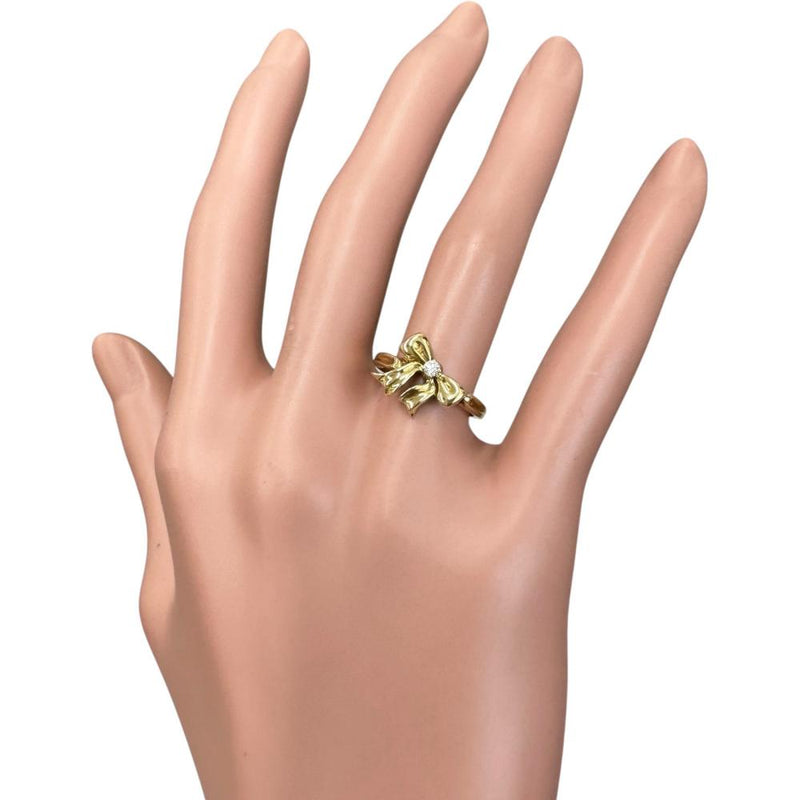 Tiffany & Co. リボンモチーフ リング ゴールド 11号【TIFFANY&Co./ティファニー】 リボンモチーフ 1Pダイヤモンド