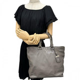 [PRADA] Agira Logo 2WAY Shoulder Bag Tote Bag Leather Gray/Silver Hardware For Ladies [Used] [Makoto Shiten] [BL]

[YYx]