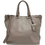 [PRADA] Agira Logo 2WAY Shoulder Bag Tote Bag Leather Gray/Silver Hardware For Ladies [Used] [Makoto Shiten] [BL]

[YYx]