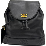 【CHANEL/シャネル】 トリプルココマーク バックパック ポーチ付 シリアルシール有 リュック・デイパック 3番台（1994年頃） キャビアスキン ブラック/ゴールド金具 レディース【中古】【真子質店】【BL】




【TYDx】