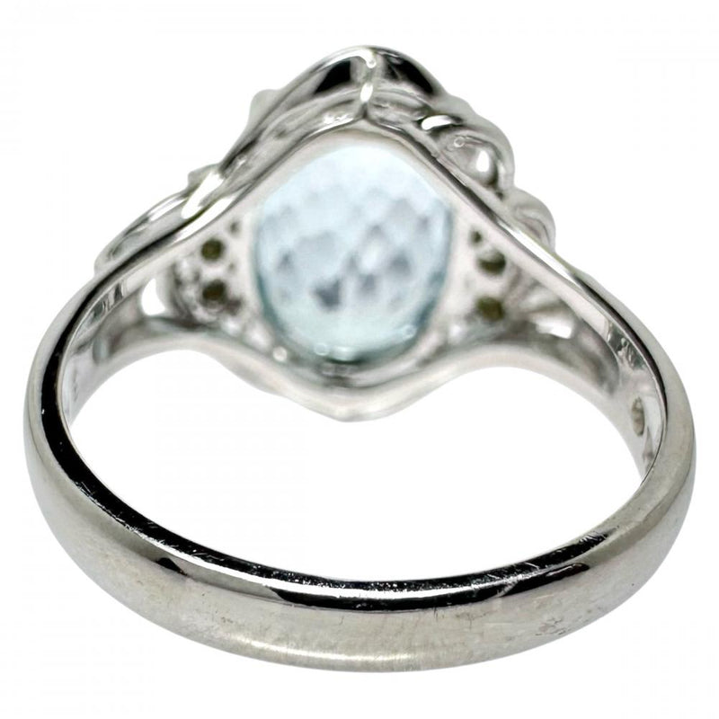 11.5号 アクアマリン 3.69ct ダイヤモンド 計0.12ct リング・指輪 