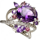 Size 12 Amethyst 2.32ct Pink Tourmaline/Small Amethyst 0.12/0.28ct Diamond 0.15ct Ring K18WG White Gold 18K 5.9g Ladies
【Used】【Makoto Shichiten】【NN】

【IxYK】
