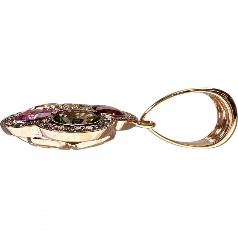 マルチカラーサファイア ダイヤモンド ペンダントトップ K18ゴールド
