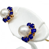 Stud Earrings with Floral Motif, 4.5 mm Akoya Pearls and Lapis Lazuli, 18K Gold, 0.8 g, for Women
【Pre-owned】【Mako Shichiten】【NN】




【Tx】