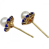 Stud Earrings with Floral Motif, 4.5 mm Akoya Pearls and Lapis Lazuli, 18K Gold, 0.8 g, for Women
【Pre-owned】【Mako Shichiten】【NN】




【Tx】