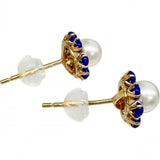 Stud Earrings with Floral Motif, 4.5 mm Akoya Pearls and Lapis Lazuli, 18K Gold, 0.8 g, for Women
【Pre-owned】【Mako Shichiten】【NN】




【Tx】