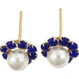 Stud Earrings with Floral Motif, 4.5 mm Akoya Pearls and Lapis Lazuli, 18K Gold, 0.8 g, for Women
【Pre-owned】【Mako Shichiten】【NN】




【Tx】