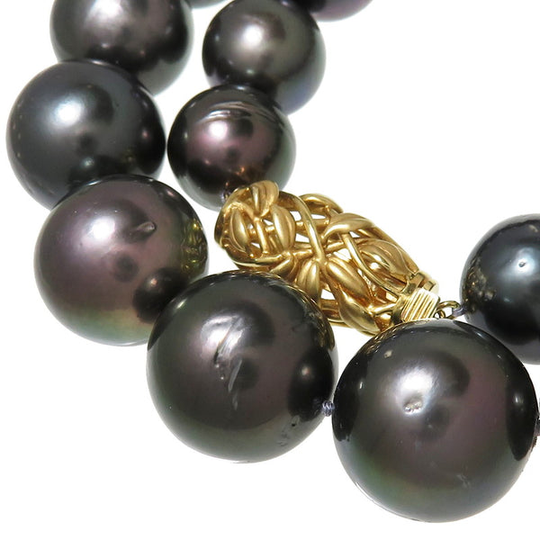 knskzy【TASAKI】黒蝶真珠 近年刻印8.3-10.1mm 466 最終特価品【TASAKI/タサキ】 黒蝶真珠 12.7～16.3mm ネックレス K18