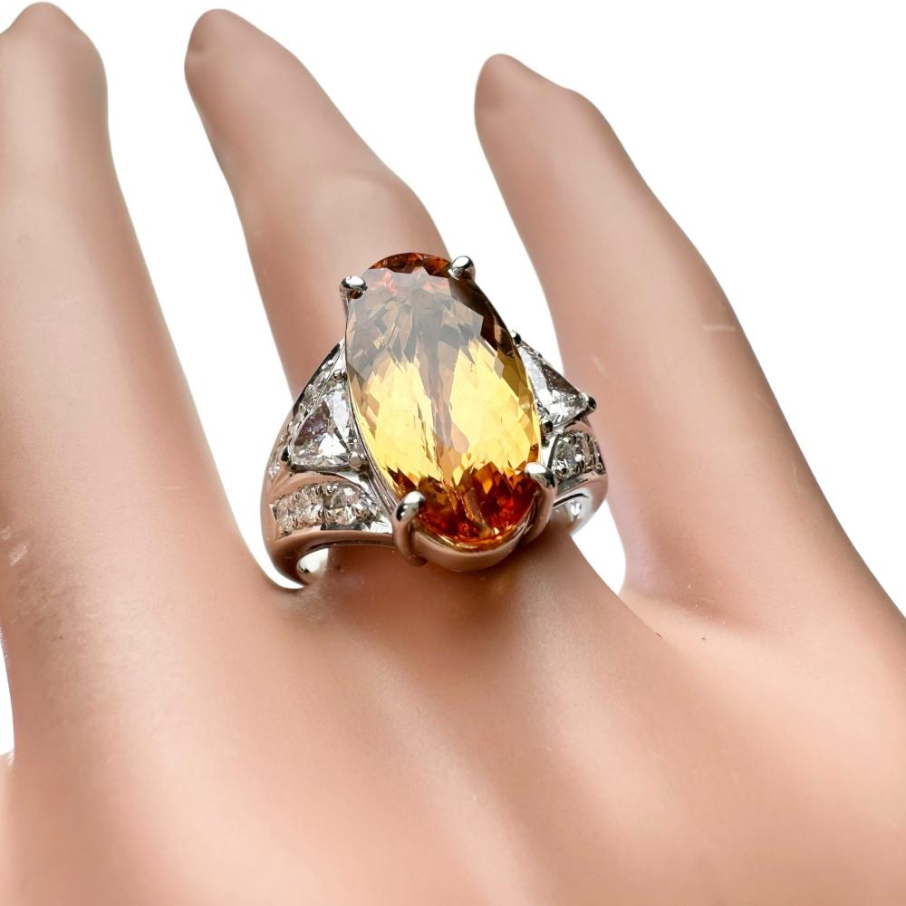 11号 インペリアルトパーズ 7.01ct ダイヤモンド計 0.86ct リング