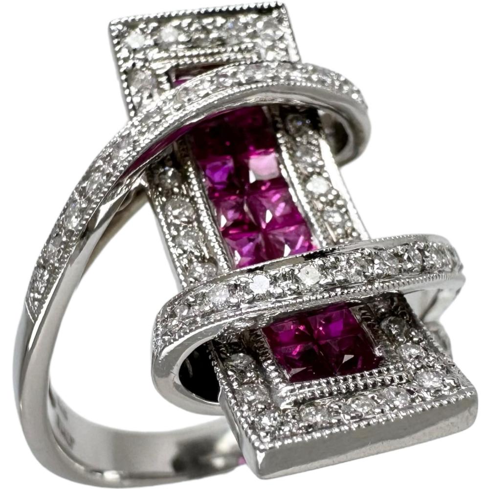 15号 ミステリーセッティング ルビー 計1.20ct ダイヤモンド 計0.46ct