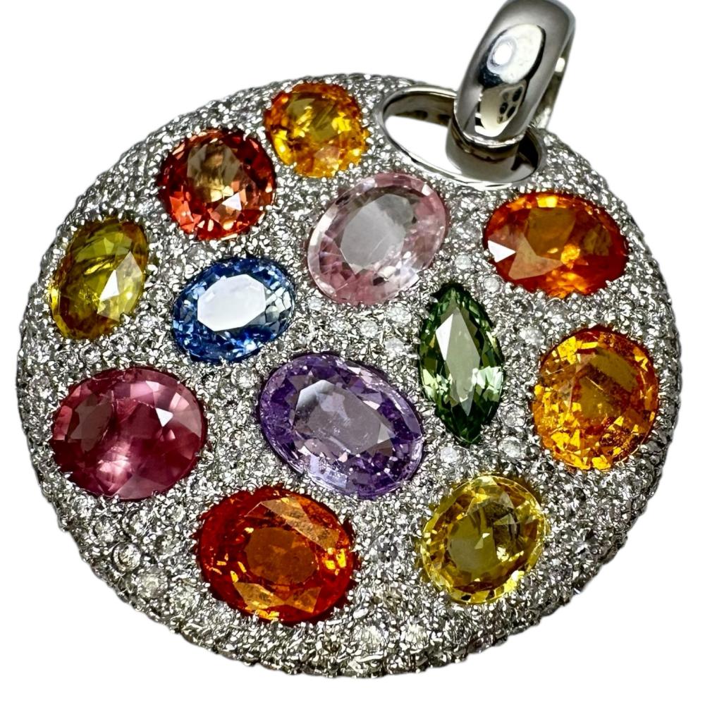 マルチサファイア 計8.48ct ダイヤモンド 計1.02ct ペンダントトップ 