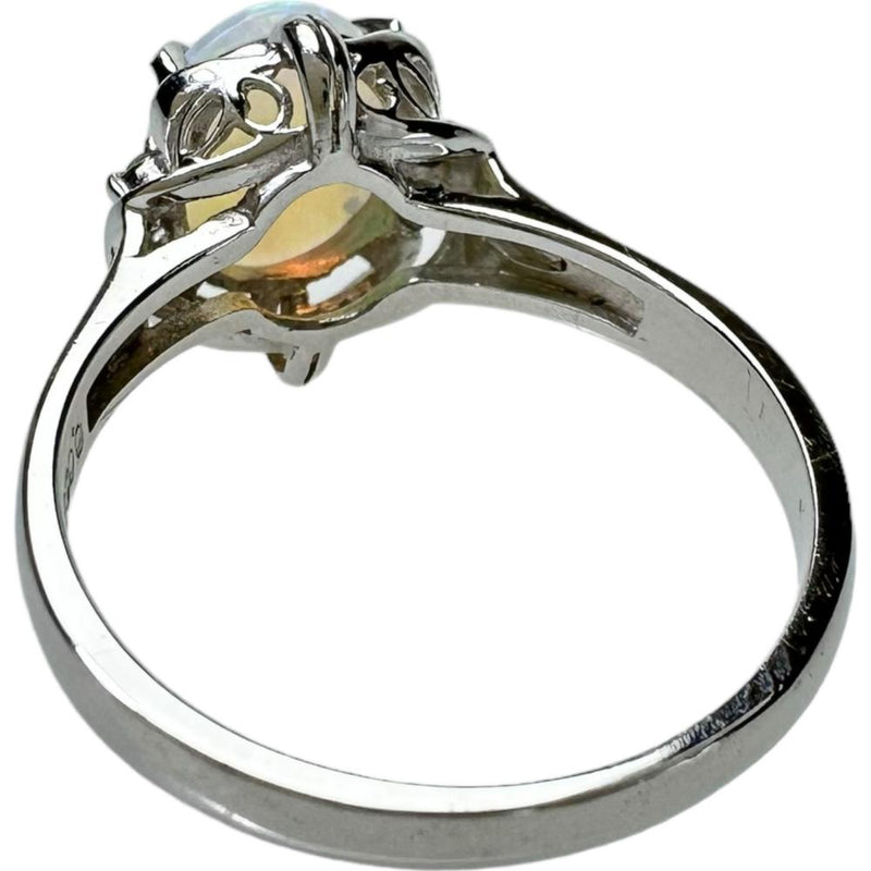 13号 オパール ダイヤモンド 計0.028ct リング・指輪 Pt900プラチナ ...