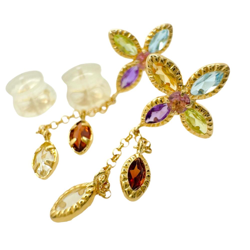 美品 ゴールドマルチストーンピアスチャーム 完売品 ゴールドマルチストーンピアスチャーム｜ピアスチャーム｜アガット