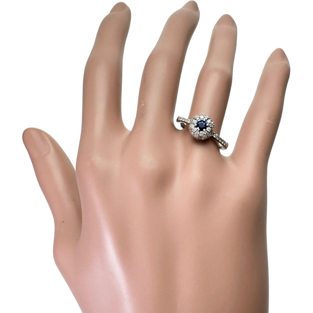 13号 サファイア 0.19ct ダイヤモンド計 0.50ct リング・指輪 Pt900 