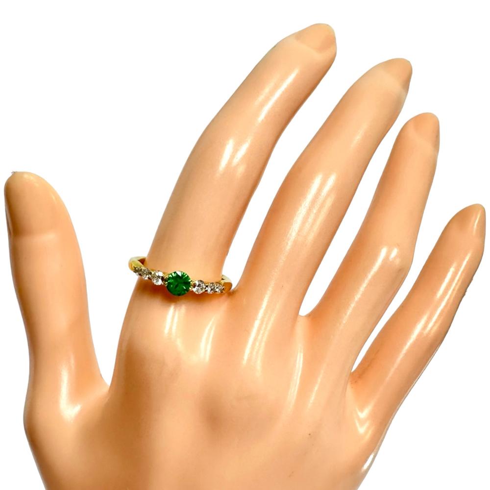 12号 グリーングロッシュラーガーネット 0.31ct ダイヤモンド 計0.23ct 