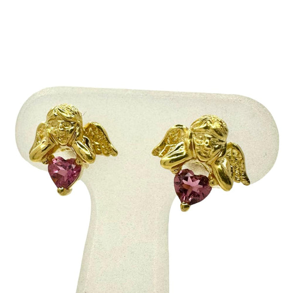 おすすめ K18ほほづえエンジェル(天使)デザイナーズピアス アクセサリー