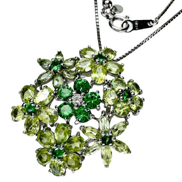 フラワーモチーフ グリーンガーネット 計0.85ct ペリドット 計2.28/計2.50ct ダイヤモンド 計0.04ct ネックレス K18WGホワイトゴールド 18金 7.9g 45.0cm レディース
【中古】【真子質店】【NN】




【KMaK】