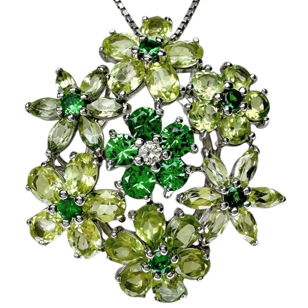フラワーモチーフ グリーンガーネット 計0.85ct ペリドット 計2.28/計2.50ct ダイヤモンド 計0.04ct ネックレス K18WGホワイトゴールド 18金 7.9g 45.0cm レディース
【中古】【真子質店】【NN】




【KMaK】