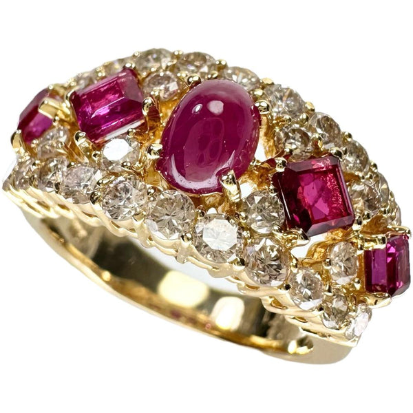 中古品】K18 ヘビダイヤリング 11.5号 7.8g [98]