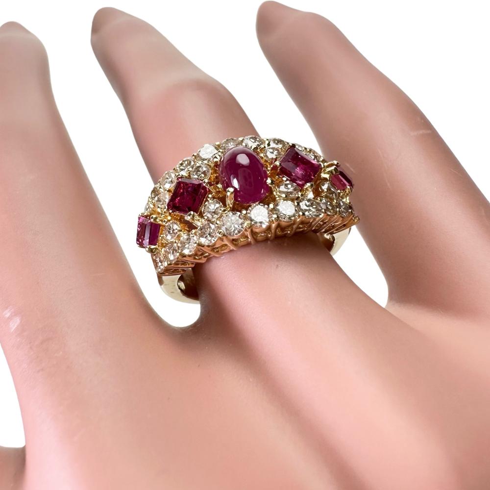 7号 ルビー 0.71ct ダイヤモンド 0.68ct リング・指輪 K18ゴールド 18  