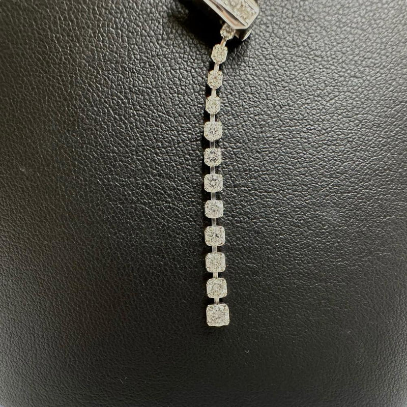 ループタイ風 ダイヤモンド 計1.00ct ネックレス K18WGホワイト 